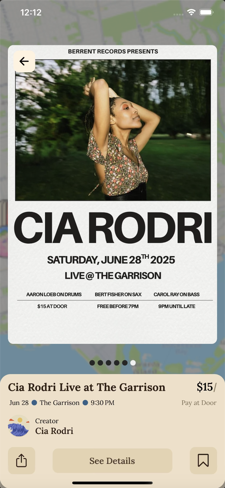 Common app event detail with poster